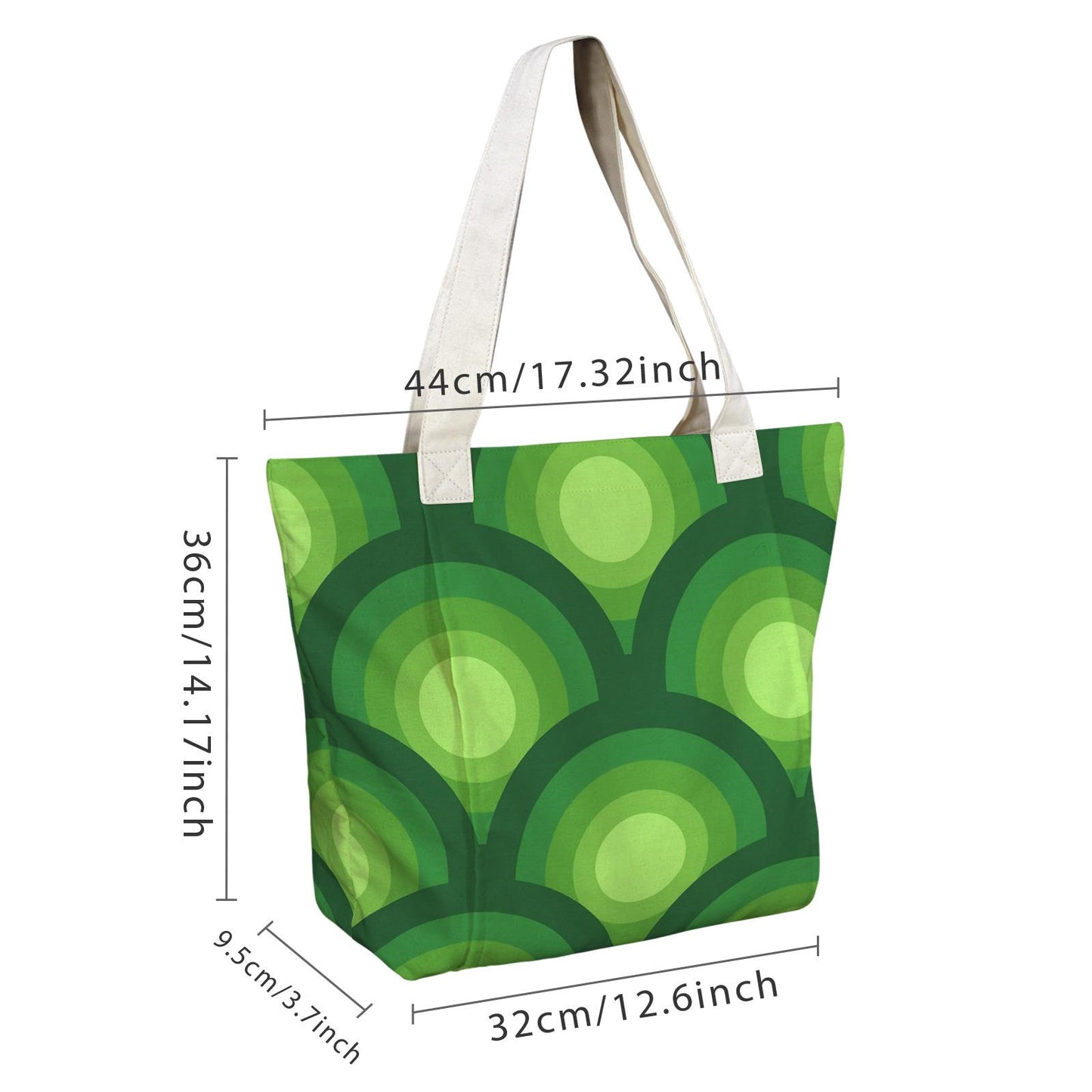 Green Retro 70s Yoga Mat Tote – Cotton Linen Gym & Pilates Bag