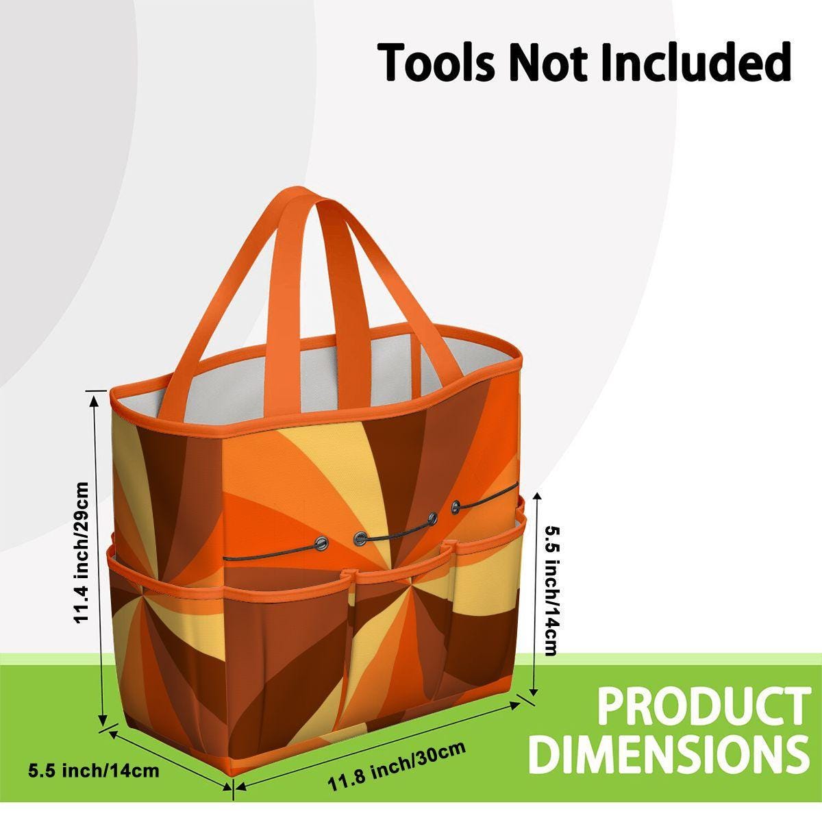 Retro 70s Garden Tool Carry Tote Bag – Durable Gardening Organizer with Pockets