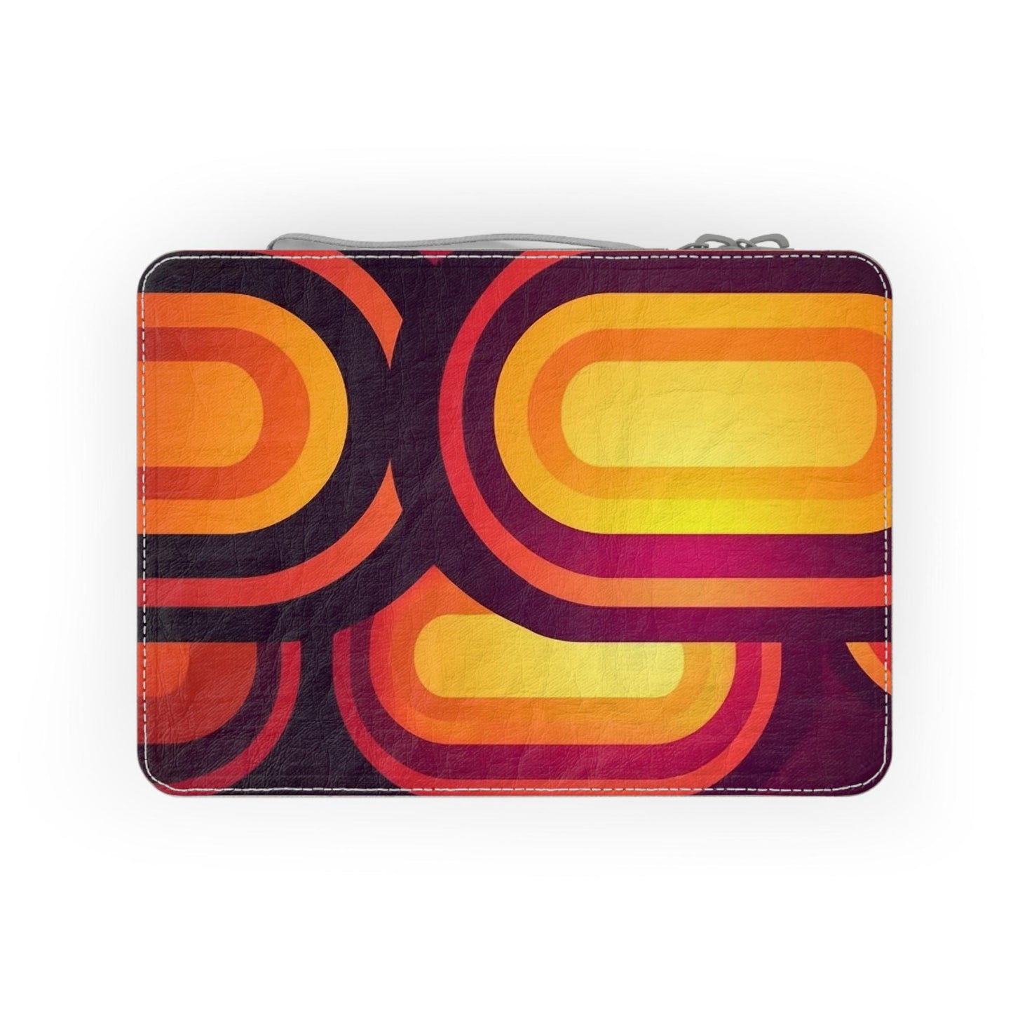 Retro 70s Paper Lunch Bag: Orange, Yellow, Red Mid-Century Reusable