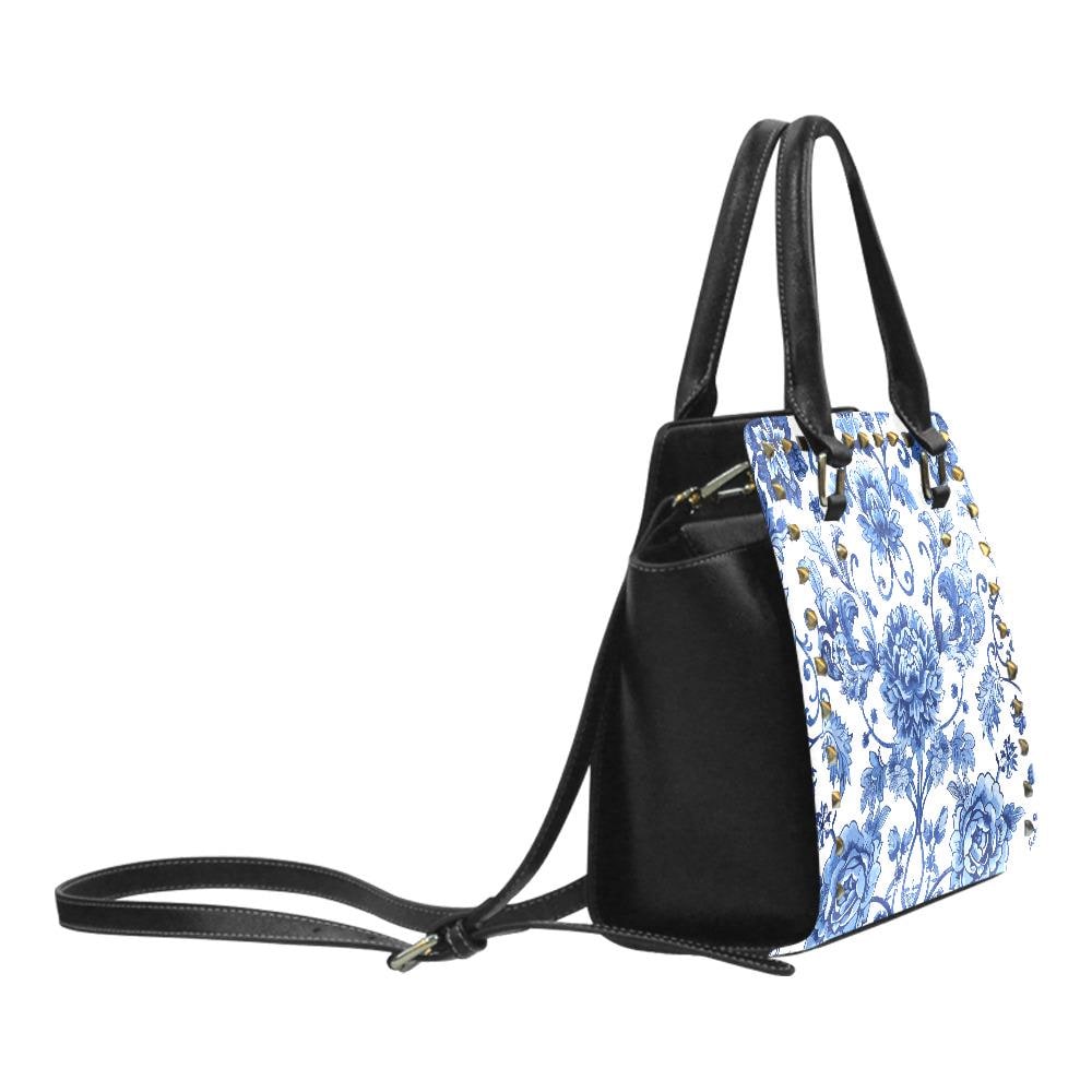 Toile de Jouy Blue White Shoulder Handbag – French Vintage Style Purse