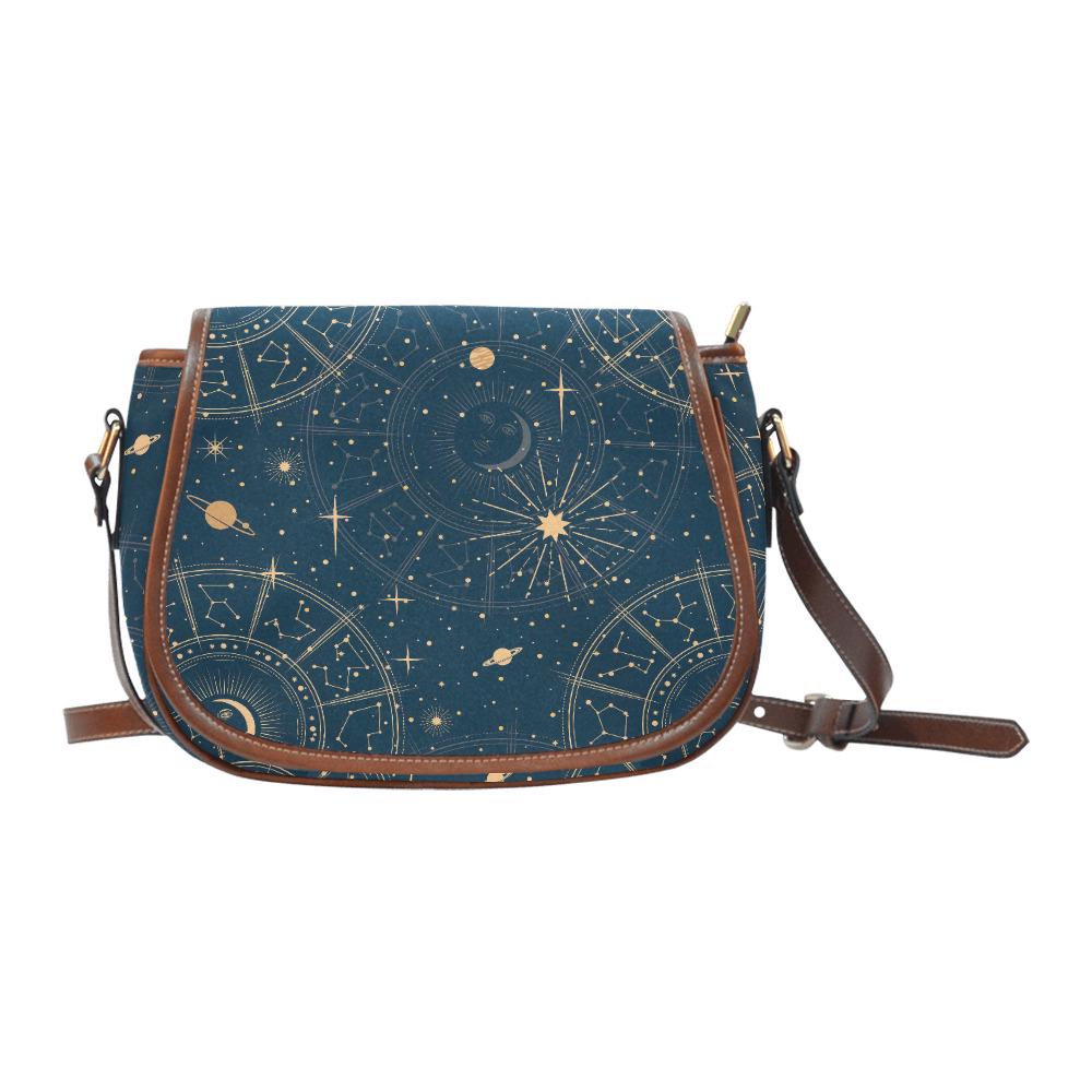 Astrology Planets Saddle Bag - Dark Academia Gothic Crossbody Handbag