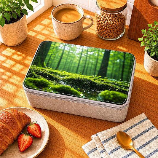 Mossy Forest Paper Lunch Box: Reusable Woodland Eco-Friendly Food Storage