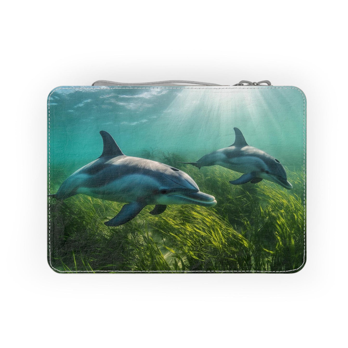 Dolphin Print Paper Lunch Bag: Eco-Friendly Reusable Food Storage